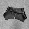 Women’s Leather Corset Waist Belt with Tie Front