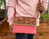 Pink Western Tooled Leather Crossbody Bag
