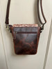 Tooled Cowhide Crossbody Bag with Western Leather Flap