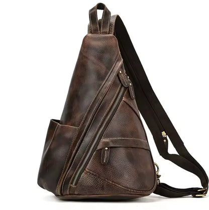 Genuine Leather Sling Backpack for Men