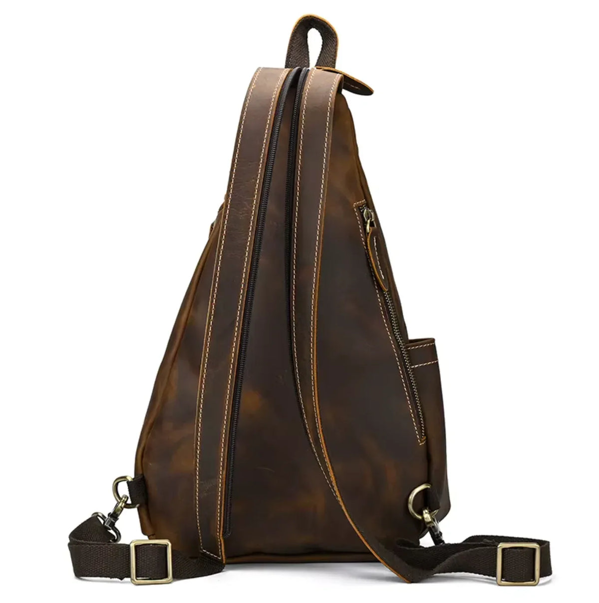 Genuine Leather Sling Backpack for Men