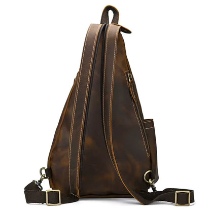 Genuine Leather Sling Backpack for Men
