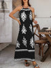 Tribal Print Maxi Dress for Women in Black and White
