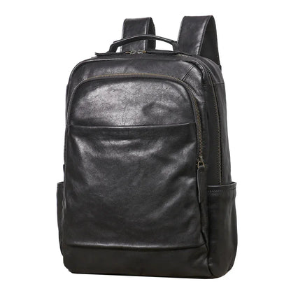 Men’s Leather Backpack with Trolley Sleeve