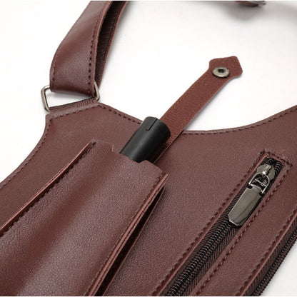 Brown faux leather underarm holster bag