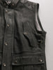 Retro cowhide genuine leather vest for men