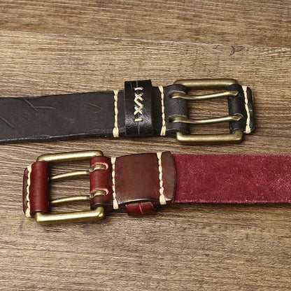 Men's Full Grain Leather Double Prong Belt