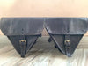 Leather Pannier Bags for Motorcycle with Buckle Straps