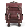 Vintage Leather Trolley Suitcase with Spinner Wheels 2