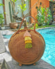 Round Rattan Bag with Handle Wicker Bags Premium Weaving
