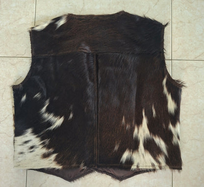 Cowhide Vest in Tricolor Hair-On Hide for Men and Women