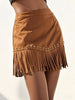 Fringe Hem Western A-Line Skirt for Women