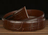 Men’s Croc Embossed Leather Belt with Wolf Buckle