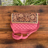 Pink Western Tooled Leather Crossbody Bag