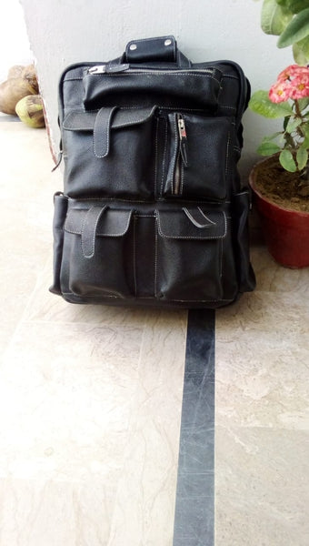 Full Grain Real Cowhide Leather Backpack