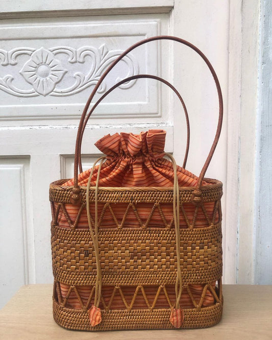 Natural Rattan Beach Bag