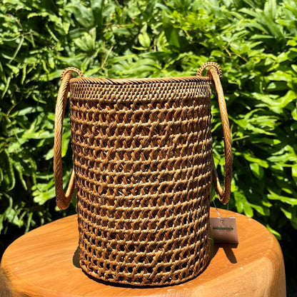 Rattan Market Tote Purse