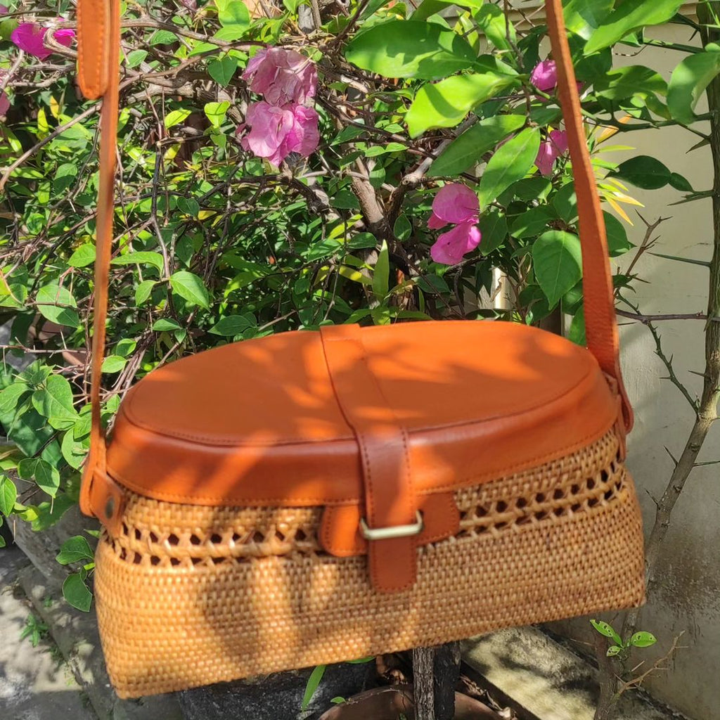 Rattan Designer Crossbody Bag