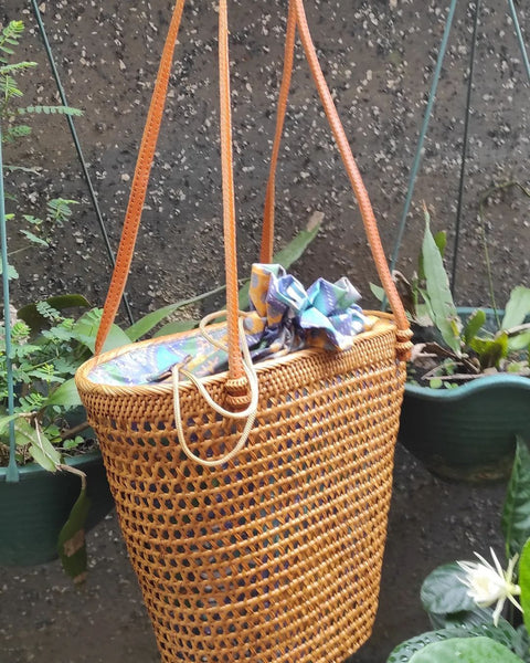 Handcrafted Large Rattan Purse Tote