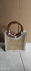 Rattan and Cane Tote with Top Handle