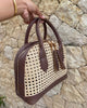 Webbing Rattan Leather Bag