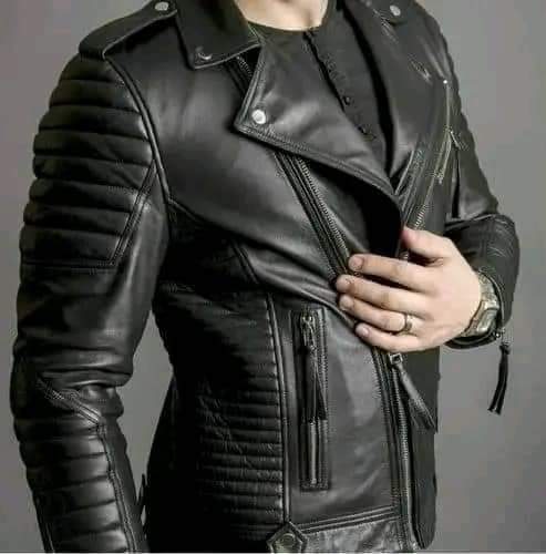 Slim fit Men's Motorcycle Bomber Real Leather Jacket