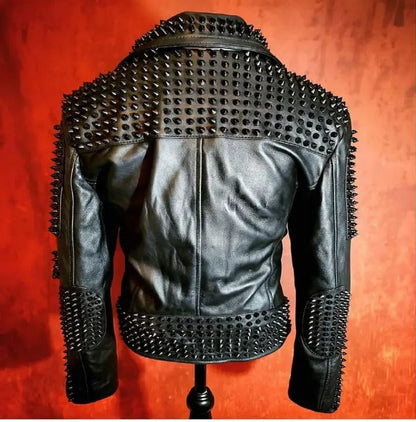 studded leather jacket with spikes