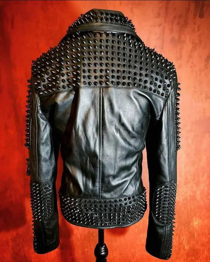 studded leather jacket with spikes