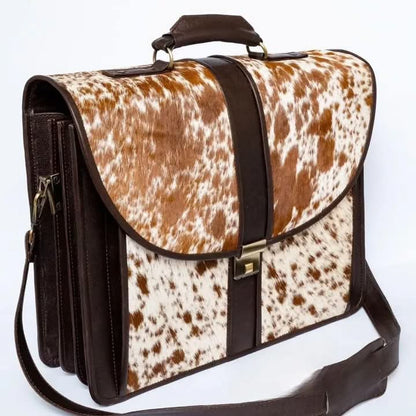 Western Cowhide Briefcase Bag Purse