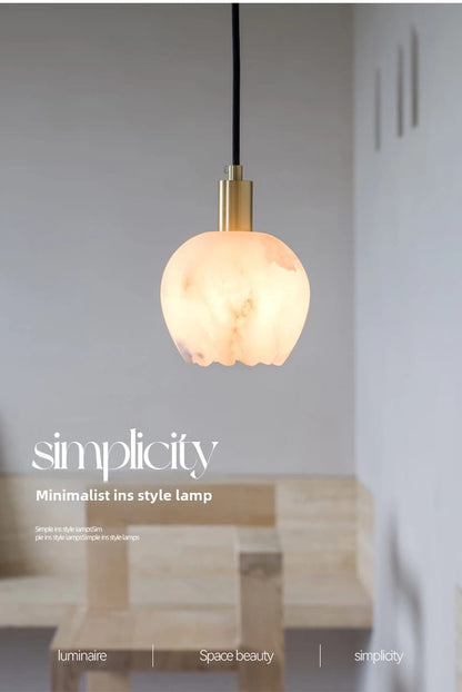 Copper Wall Mounted Marble Pendant Light Fixture