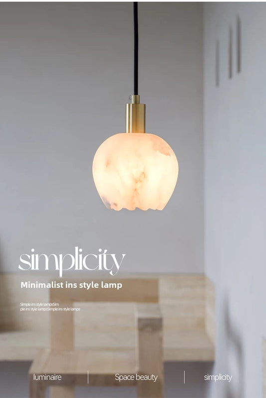 Copper Wall Mounted Marble Pendant Light Fixture