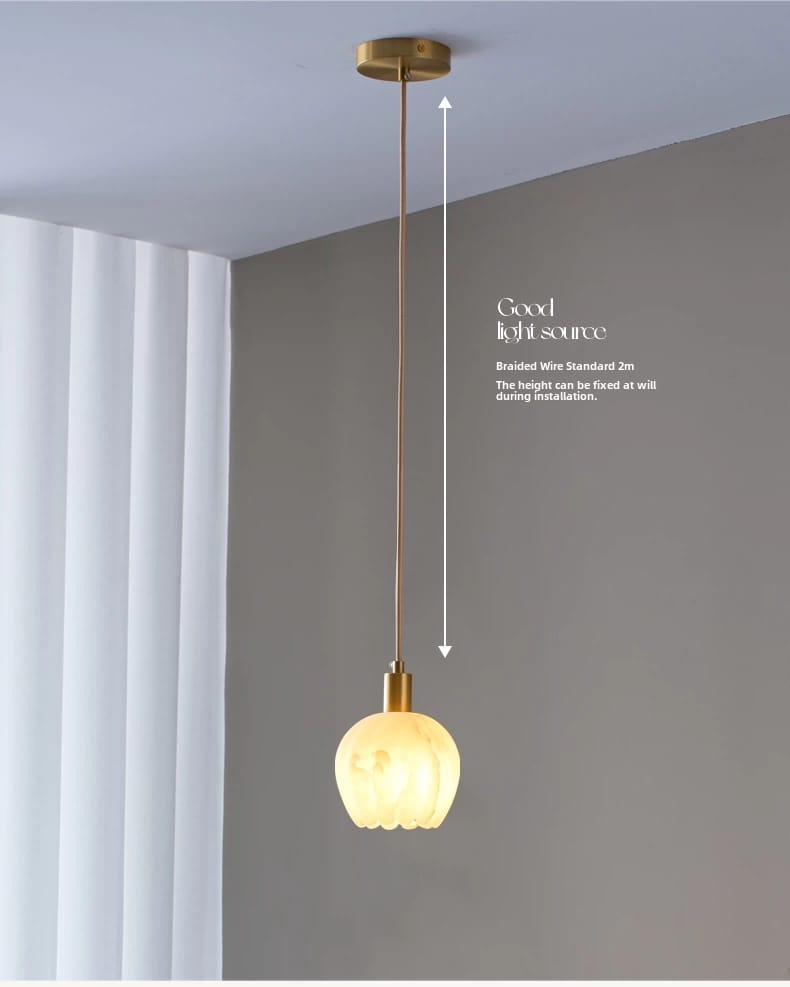 Copper Wall Mounted Marble Pendant Light Fixture