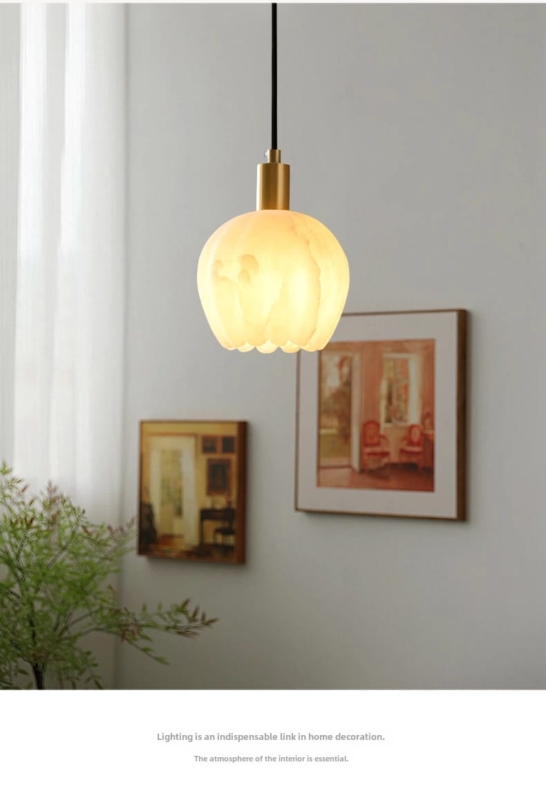 Copper Wall Mounted Marble Pendant Light Fixture