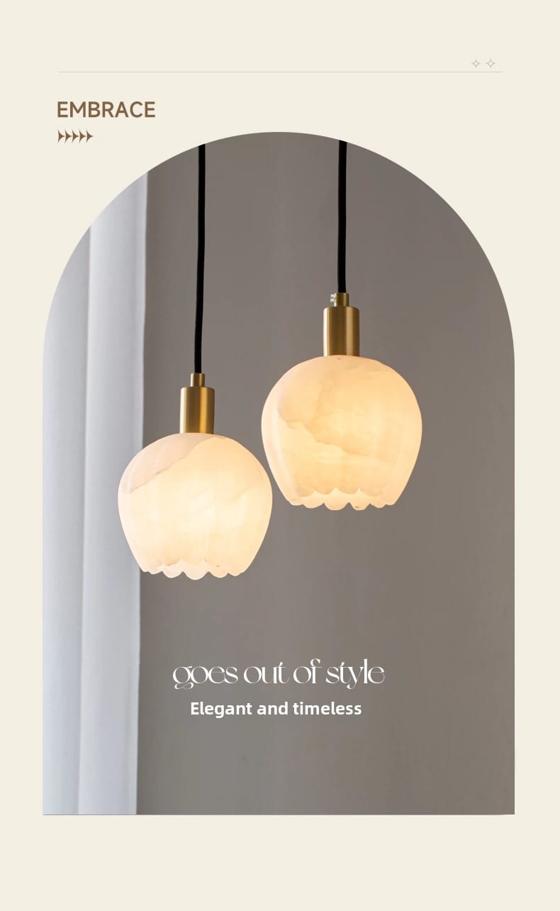 Copper Wall Mounted Marble Pendant Light Fixture