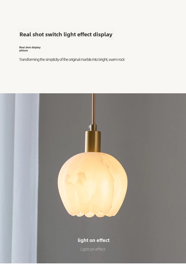 Copper Wall Mounted Marble Pendant Light Fixture