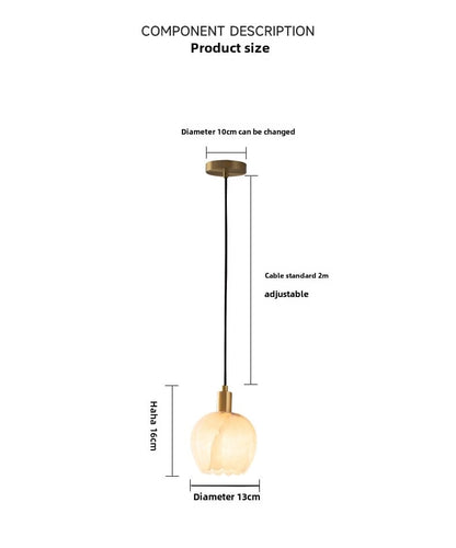 Copper Wall Mounted Marble Pendant Light Fixture