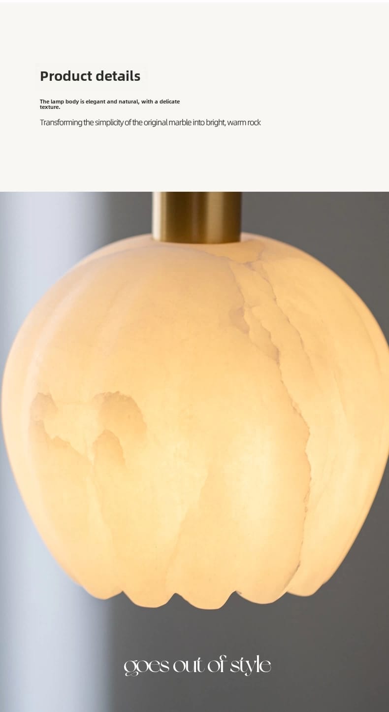 Copper Wall Mounted Marble Pendant Light Fixture