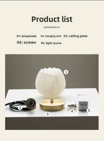 Copper Wall Mounted Marble Pendant Light Fixture