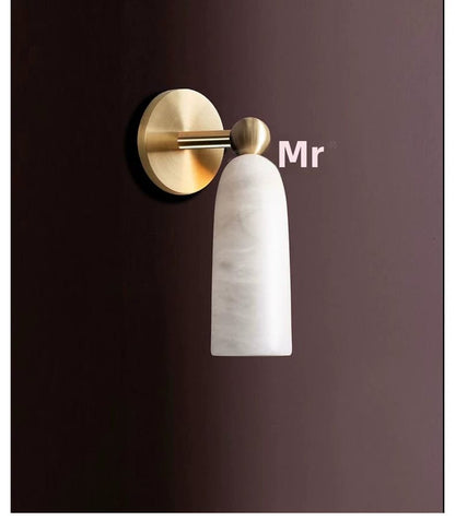 Spanish Marble Wall Lamp Modern Brass and Marble Wall Sconce