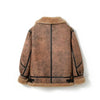 Sheepskin Shearling Bomber Leather Jacket Men Real Fur