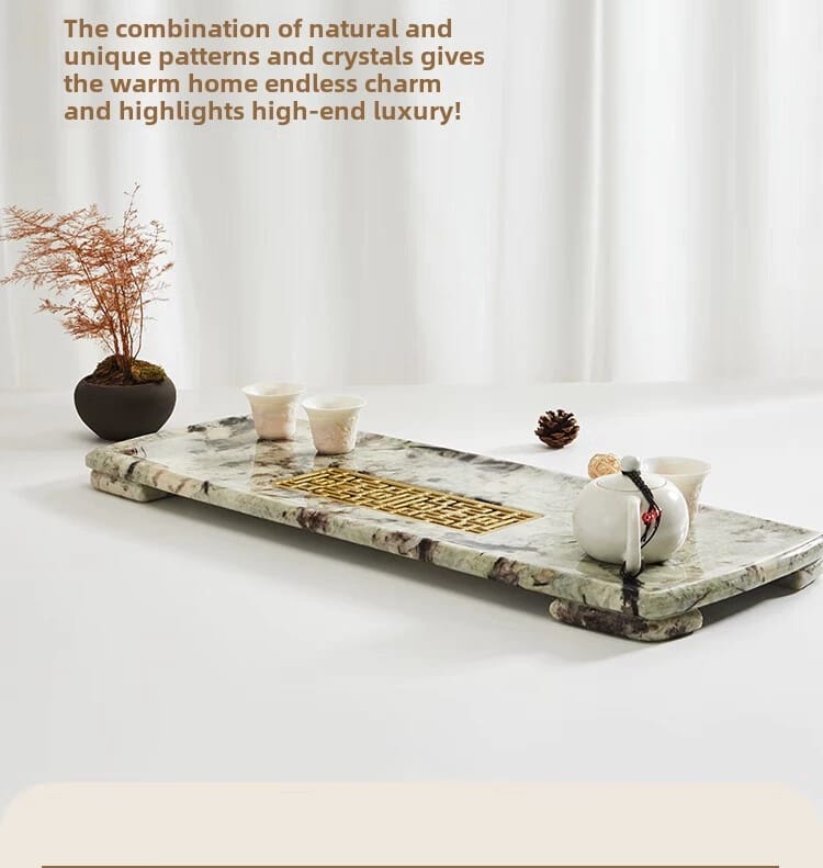 Snow Mountain Blue Luxury Marble Tea Tray