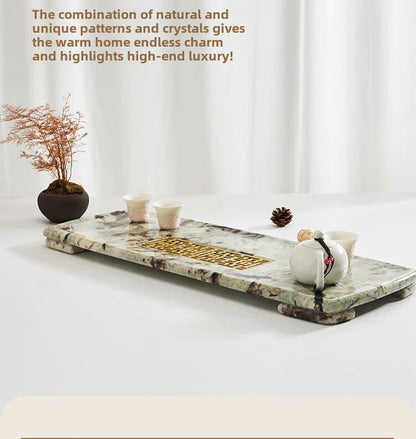 Snow Mountain Blue Luxury Marble Tea Tray