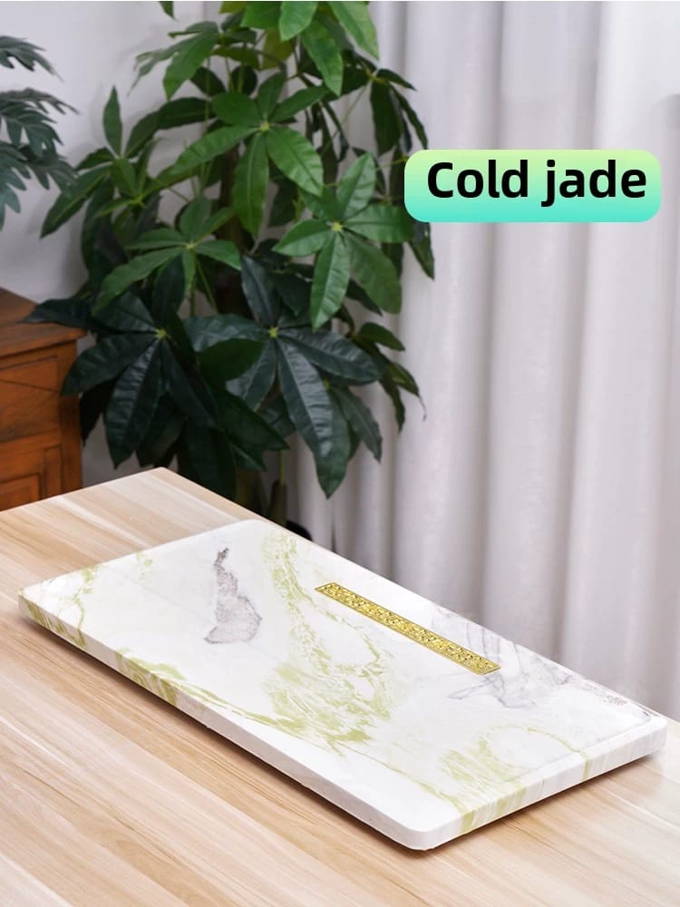 Natural Marble Tea Tray With Glaze & Drainage