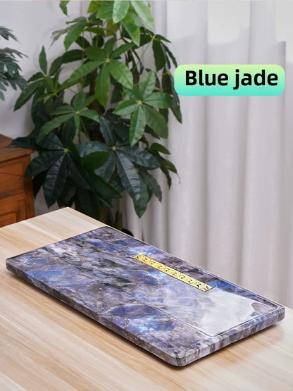Natural Marble Tea Tray With Glaze & Drainage