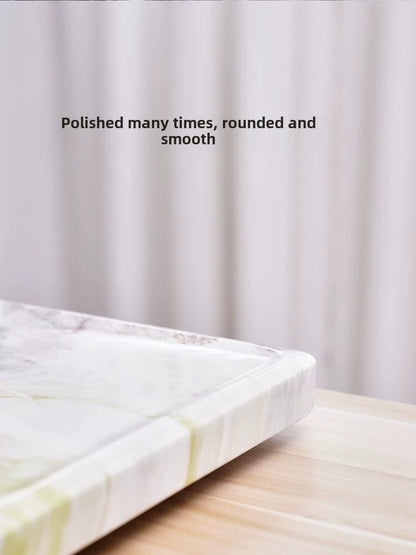 Natural Marble Tea Tray With Glaze & Drainage