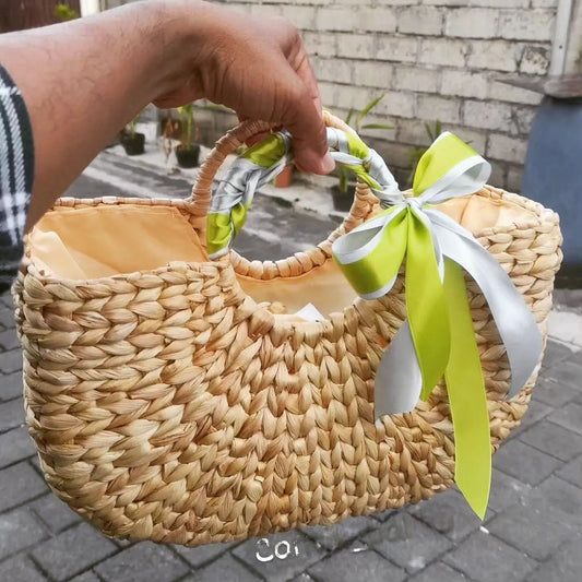 Sea Grass Woven Rattan Basket Bag