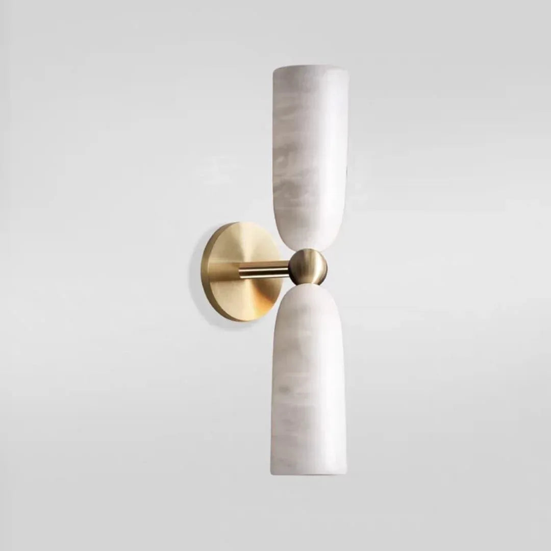 French Retro Marble Wall Lamp Sconce Large D10XH55Cms warm Light