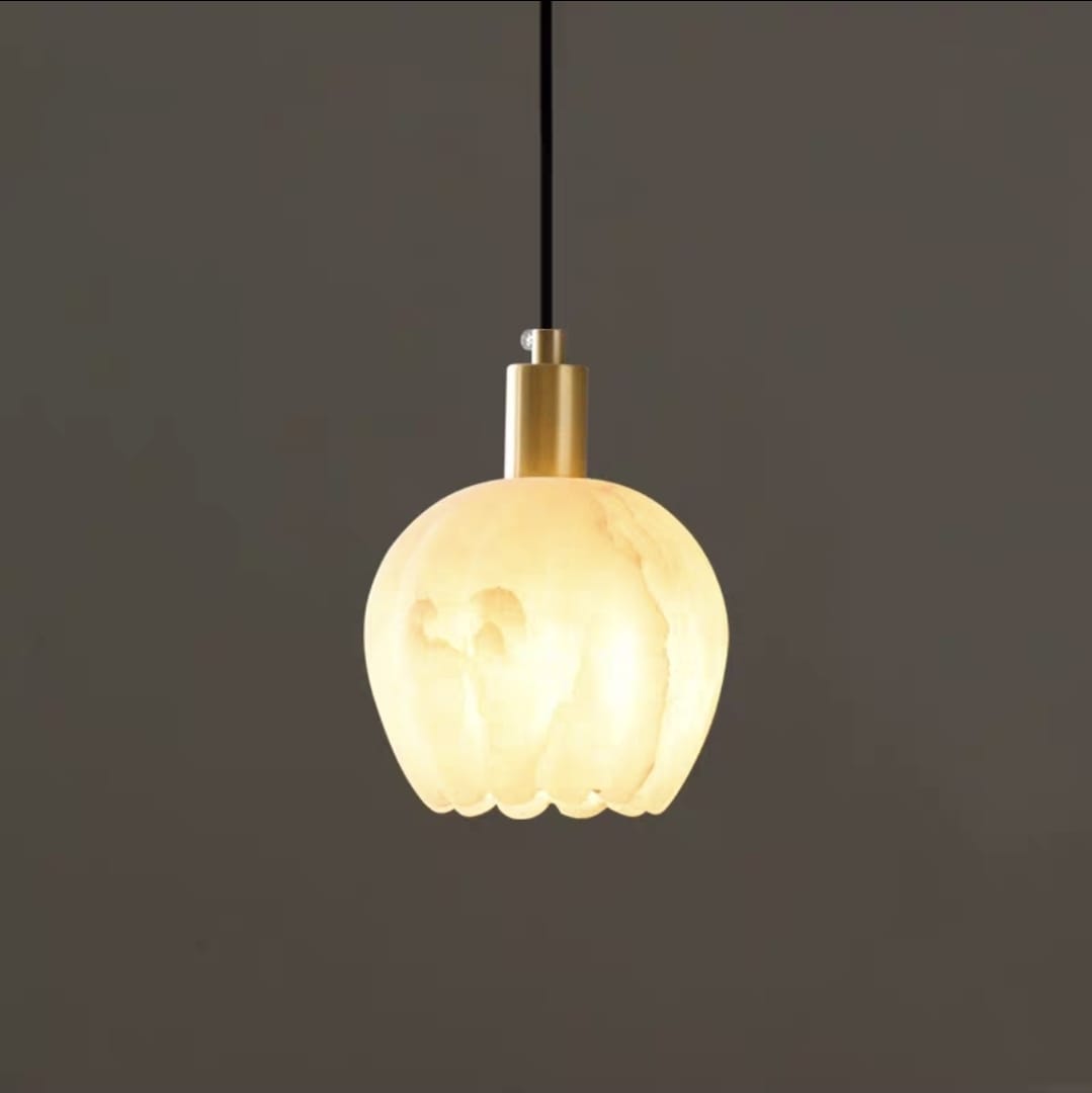 Copper Wall Mounted Marble Pendant Light Fixture