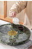 Round Stone Gongfu Tea Tray with Drain