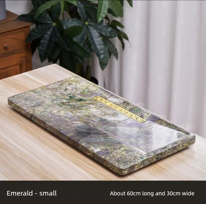 Natural Marble Tea Tray With Glaze & Drainage
